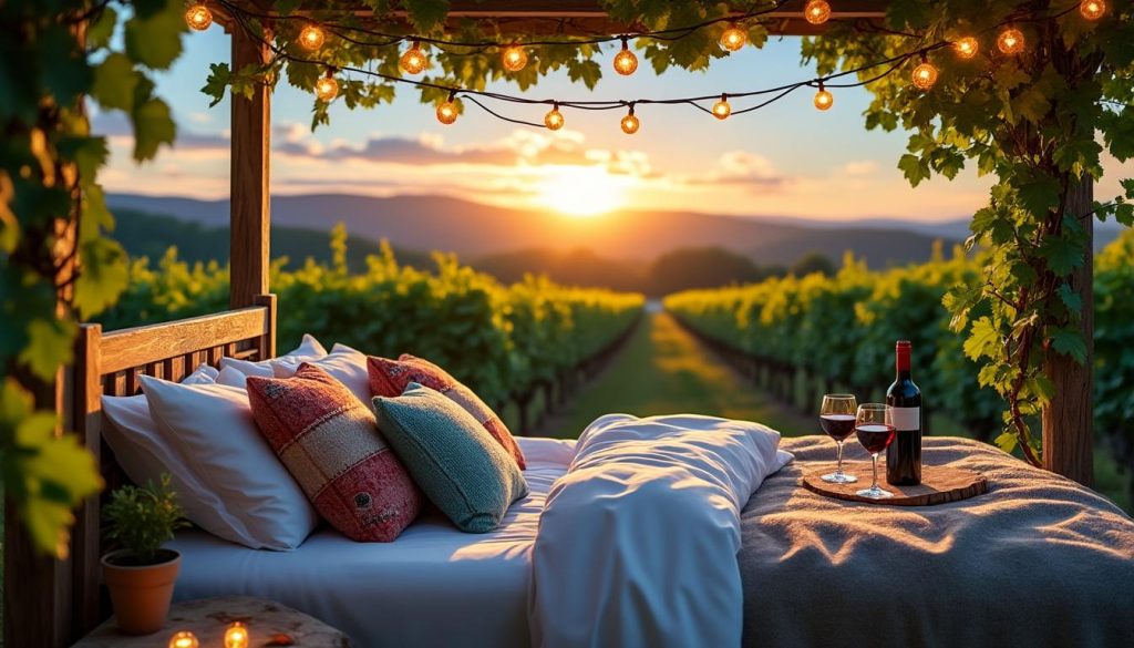 vivez une expérience unique en séjournant au cœur des vignes. profitez d’un hébergement insolite, entouré de nature, pour une nuit inoubliable entre authenticité et déconnexion.