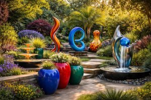 apportez vie et couleur à votre jardin grâce à nos sculptures colorées, pots émaillés uniques et fontaines décoratives au design moderne.